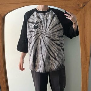 Stussy Shirts Vintage Stussy 8 Ball Tie Dye Raglan T-Shirt Black XL